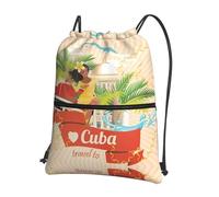 YYHWHJDE island of cuba Prints Drawstring Backpack - Lightweight, Waterproof Sport Throw Cover for Gym, Travel & Everyday Essentials