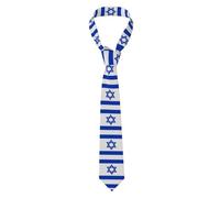YYHWHJDE Israeli flag Pattern Men's Necktie for Business, Daily Wear, Work, Birthdays, Weddings, Parties, Banquets Easy Care 57X3.1 In