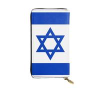 YYHWHJDE Israeli flag Picture Leather long clutch wallet Designed for fashion girls and women stylish and personalized 7.48 x 4.13 in, Black, One Size