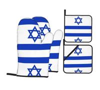 YYHWHJDE Israeli flag Prints 4-Piece Quality Kitchen Protection Set - Heatproof Throws & Covers for Grilling, Baking & Safe Handling