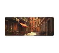 YYHWHJDE Italian Old Street Picture Extra Large Mouse Pad, Computer Office Anti Slip Gaming Keyboard Thickened Version 12x31.5in