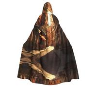 YYHWHJDE Italian Old Street Picture Halloween Adult Hooded Cloak for Role-Playing, Costumes, and Theme Parties