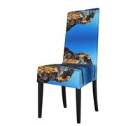 YYHWHJDE Italy Sea at Sunset Prints Dining Chair Throw Covers - Stretchable Slipcovers, Revitalize Your Chairs Instantly