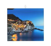 YYHWHJDE Italy Sea at Sunset Prints Kitchen Drying Mat - Absorbent Dish Throw for Countertop, Non-Slip Quick-Dry Layer with Vibrant Prints, Ideal for New Home Gift