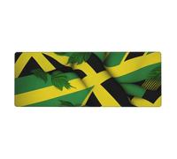 YYHWHJDE Jamaica Flag Leaves Picture Extra Large Mouse Pad, Computer Office Anti Slip Gaming Keyboard Thickened Version 12x31.5in