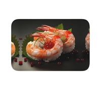 YYHWHJDE Japanese sushi shrimp Picture Anti slip and thickened floor mat suitable for bathrooms, bedrooms, washable carpet floor mats 16X24 in