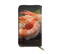 YYHWHJDE Japanese Sushi Shrimp Picture Quality Leather Long Clutch Wallet Designed for Fashion Girls and Women Stylish 7.48 x 4.13 in
