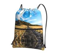 YYHWHJDE Jeju Island Korea Prints Drawstring Backpack - Lightweight, Waterproof Sport Throw Cover for Gym, Travel & Everyday Essentials