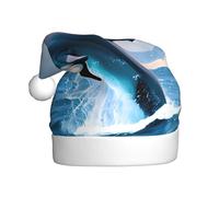 YYHWHJDE Jumping up dolphins Pattern Christmas Hat for Adult Soft and Fluffy, Ideal for Long-Term Use