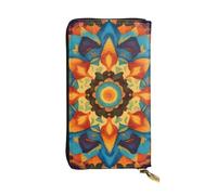 YYHWHJDE Kaleidoscope Mandala Picture Quality Leather Long Clutch Wallet Designed for Fashion Girls and Women Stylish 7.48 x 4.13 in