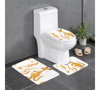 YYHWHJDE Kangaroo on Musical Note Printed Three Piece Set of Bathroom Floor mats, Bathroom Shower mats, Anti Slip Quick Drying