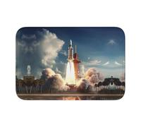 YYHWHJDE Kennedy Space Center rocket launch Picture Anti slip and thickened floor mat suitable for bathrooms, bedrooms, washable carpet floor mats 16X24 in