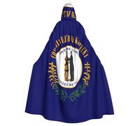 YYHWHJDE Kentucky State Flag Pattern Halloween Adult Hooded Cloak for various party and carnival settings