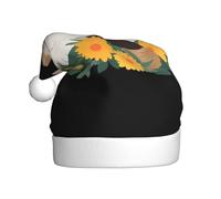 YYHWHJDE Kitten taking a nap in front of flowers Prints Christmas Hat for Adult quality festive accessory crafted soft, lightweight
