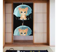 YYHWHJDE Kitten taking shelter from the rain Prints Curtain two Pieces Spliced 34x56in Fabric curtains, room dividers for Hanging Between Rooms, at Doorways