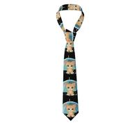 YYHWHJDE Kitten taking shelter from the rain Prints Men's Necktie Soft & Comfortable, Non-Deforming, Fade-Resistant, Durable (57X3.1 inch)