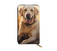 YYHWHJDE Labrador Retriever Dog Printed Leather long clutch wallet Designed for fashion girls and women stylish and personalized 7.48 x 4.13 in, Black, One Size