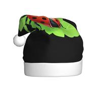 YYHWHJDE Ladybug eating mint Prints Christmas Hat for Adult Making It a Fun and Durable Gift for Men and Women