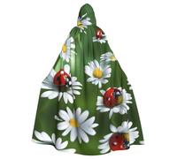 YYHWHJDE Ladybug on Daisy Flower Picture Halloween Adult Hooded Cloak for Role-Playing, Costumes, and Theme Parties