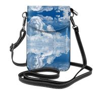 YYHWHJDE Lamb With A Lion On The Clouds Genuine Leather Crossbody Phone Bag