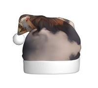 YYHWHJDE Lamb with A Lion On The Clouds Pattern Christmas Hat for Adult Soft and Fluffy, Ideal for Long-Term Use
