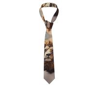 YYHWHJDE Lamb with A Lion On The Clouds Pattern Men's tie classic style suit cravat suitable for holidays and work