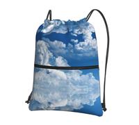 YYHWHJDE Lamb With A Lion On The Clouds Prints Drawstring Backpack Waterproof Gym Bag - Lightweight Foldable Sport Cover with Zipper Pocket for Travel Hiking