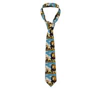 YYHWHJDE Lamb with A Lion On The Clouds Prints Men's tie classic style suit cravat suitable for holidays and work