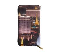 YYHWHJDE Las Vegas Night City Printing Quality Leather Long Clutch Wallet Designed for Fashion Girls and Women Stylish 7.48 x 4.13 in