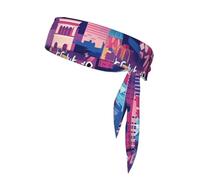 YYHWHJDE Las Vegas Night City Prints Sports Double-Sided Headscarf for Women and Men Adjustable for All Head Circumferences