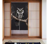 YYHWHJDE Late Night Owl Pattern Curtain two Pieces Spliced 34x56in Fabric curtains, room dividers Fabric, Smooth & Not Easily Wrinkled