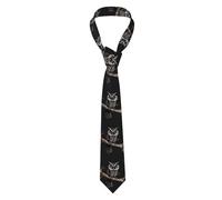 YYHWHJDE Late Night Owl Pattern Men's Necktie for Business, Daily Wear, Work, Birthdays, Weddings, Parties, Banquets Easy Care 57X3.1 In