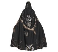 YYHWHJDE Late Night Owl Prints Hooded Cloak - Oversized Cozy Throw for Costume & Cosplay