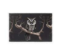 YYHWHJDE Late Night Owl Prints Quality Table Throw Layers for Dining, Heat Resistant Placemats Set of 6, Durable Polyester Table Covers with Printed Designs