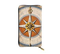 YYHWHJDE Law of The Compass Navigation Picture Quality Leather Long Clutch Wallet Designed for Fashion Girls and Women Stylish 7.48 x 4.13 in