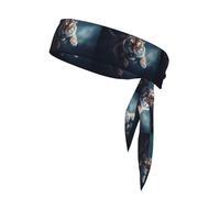 YYHWHJDE Leaping Tiger Prints Sports headscarf, sweat absorbing and breathable, motion headband, double-sided kerchief