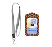 YYHWHJDE Leather Card Holder with Lanyard for ID Badge | Durable & Waterproof Shining Overlook Picture