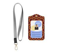 YYHWHJDE Leather Card Holder with Lanyard for ID Badge | Durable & Waterproof Shining Overlook Picture