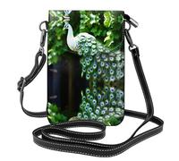 YYHWHJDE Leather Crossbody Small Cell Phone Purse 7.6x4.9in Beautiful Peacock Pattern For Walking, Camping, Shopping, Travel, And Outdoor Use