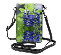 YYHWHJDE Leather Crossbody Small Cell Phone Purse 7.6x4.9in Bell Orchid Flower Pattern For Walking, Camping, Shopping, Travel, And Outdoor Use
