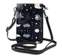 YYHWHJDE Leather Crossbody Small Cell Phone Purse 7.6x4.9in Birds In The Woods Pattern For Walking, Camping, Shopping, Travel, And Outdoor Use
