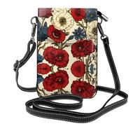 YYHWHJDE Leather Crossbody Small Cell Phone Purse 7.6x4.9in Bright Gerbera Pattern For Walking, Camping, Shopping, Travel, And Outdoor Use