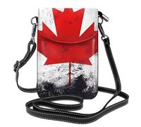YYHWHJDE Leather Crossbody Small Cell Phone Purse 7.6x4.9in Canadian Flag Pattern For Walking, Camping, Shopping, Travel, And Outdoor Use