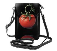 YYHWHJDE Leather Crossbody Small Cell Phone Purse 7.6x4.9in Cartoon Tomato Pattern For Walking, Camping, Shopping, Travel, And Outdoor Use