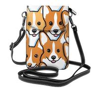 YYHWHJDE Leather Crossbody Small Cell Phone Purse 7.6x4.9in Corgi Pattern Pattern For Walking, Camping, Shopping, Travel, And Outdoor Use