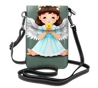 YYHWHJDE Leather Crossbody Small Cell Phone Purse 7.6x4.9in Cute Little Angel Pattern For Walking, Camping, Shopping, Travel, And Outdoor Use