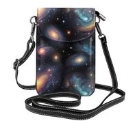 YYHWHJDE Leather Crossbody Small Cell Phone Purse 7.6x4.9in Fantasy Starry Sky Symbol Pattern For Walking, Camping, Shopping, Travel, And Outdoor Use