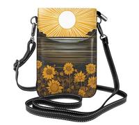 YYHWHJDE Leather Crossbody Small Cell Phone Purse 7.6x4.9in Goodlooking Hello Sunshine Pattern For Walking, Camping, Shopping, Travel, And Outdoor Use