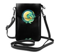 YYHWHJDE Leather Crossbody Small Cell Phone Purse 7.6x4.9in Printed Moon And Snake Pattern For Walking, Camping, Shopping, Travel, And Outdoor Use