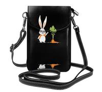 YYHWHJDE Leather Crossbody Small Cell Phone Purse 7.6x4.9in Rabbit Planting Carrots Pattern For Walking, Camping, Shopping, Travel, And Outdoor Use